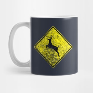 Deer Xing Sign (distressed) Mug